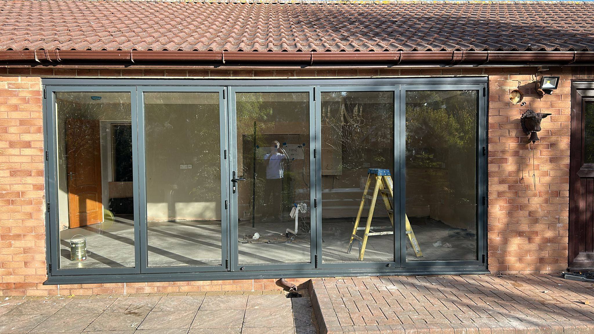 Finished bifold doors installed by Villa Renovations
